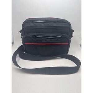 Vintage Coaster Camera Bag Case Crossbody Black 3 Zip Pockets